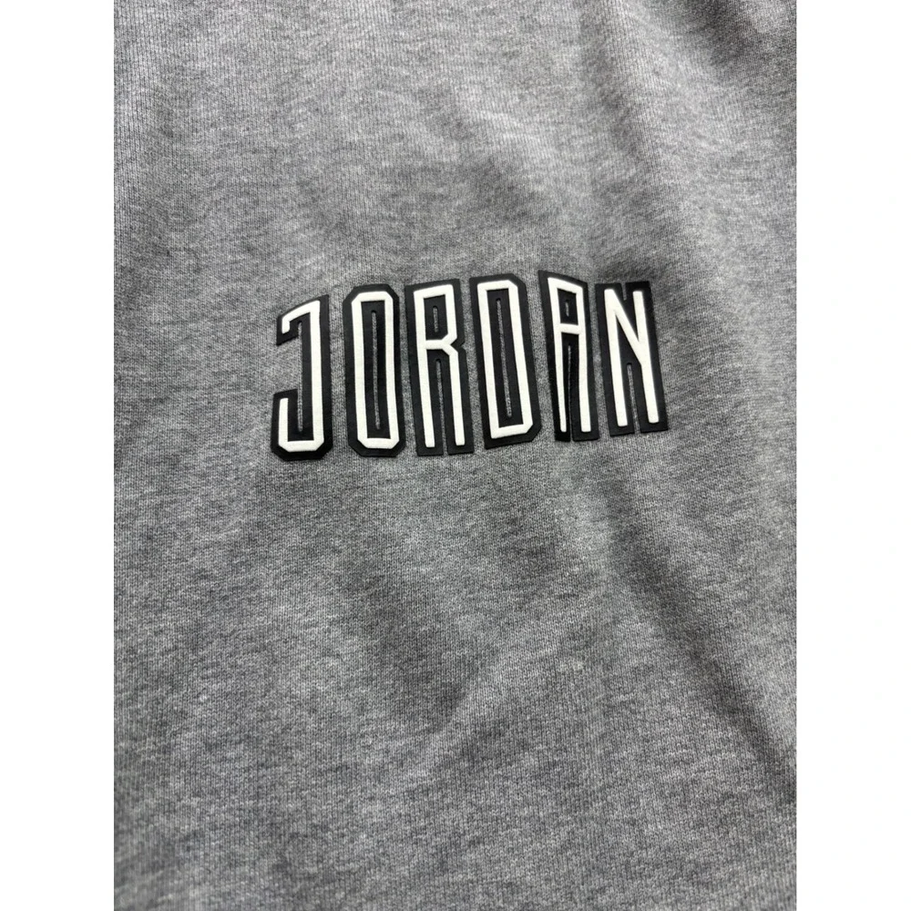 Jordan Mens Heather Gray Fleece Jogger Sweatpants Jumpman Logo Size Medium